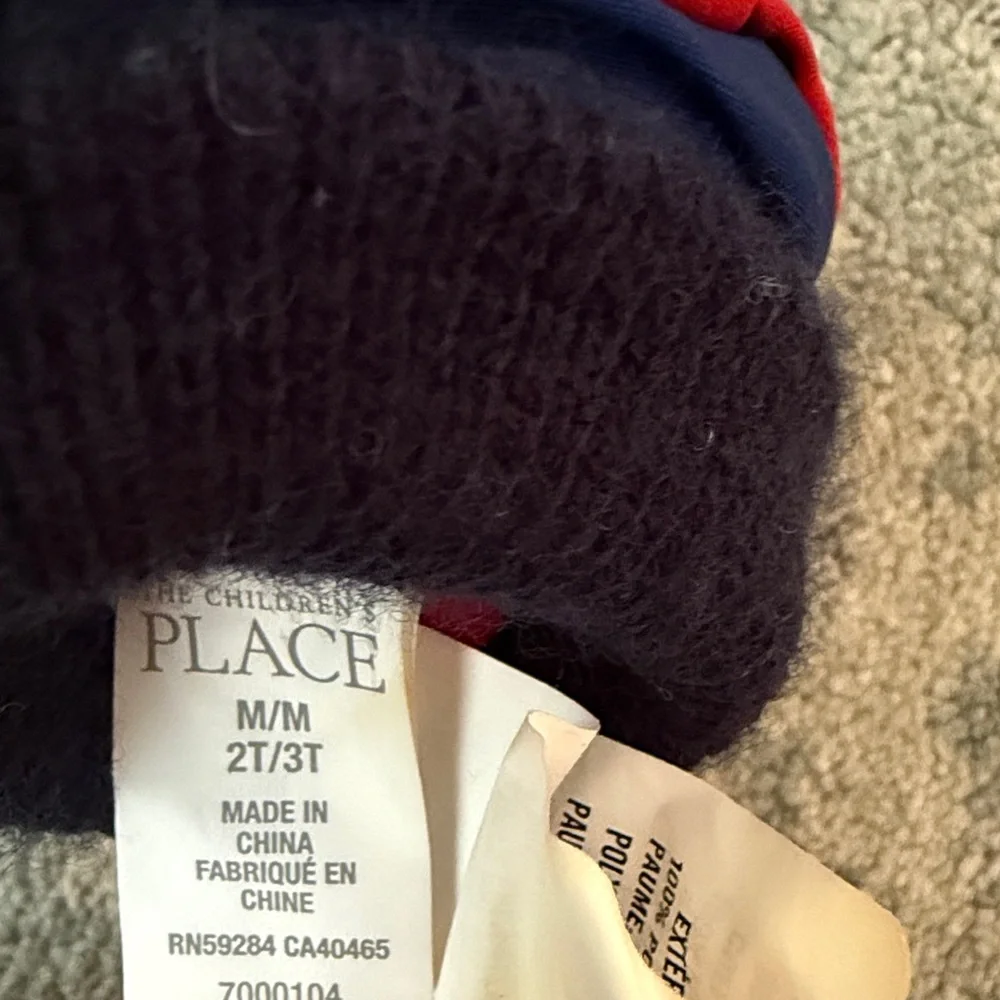 Kids Construction Print Mittens - Blue and Red